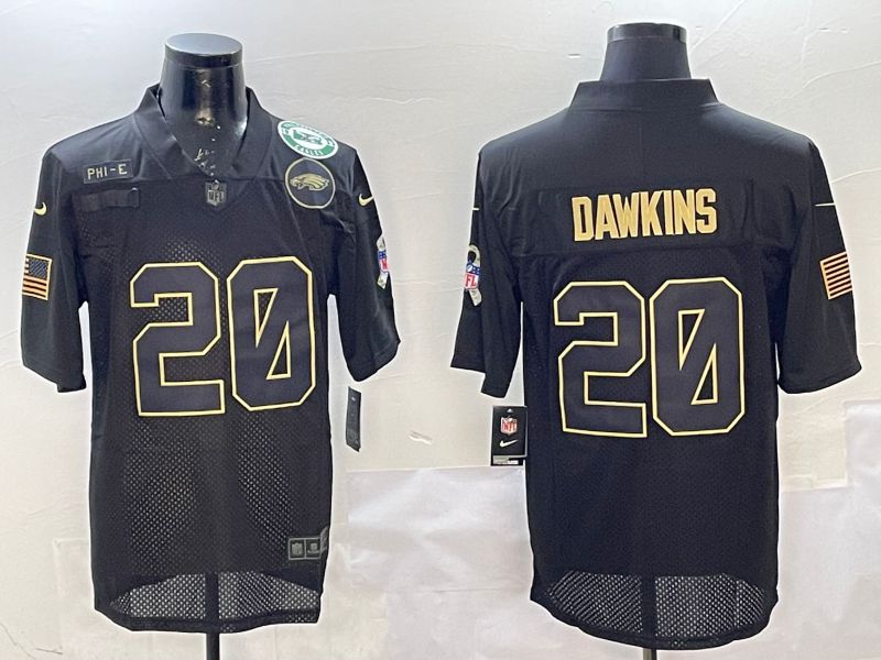 Men Philadelphia Eagles #20 Dawkins Black 2025 Nike Salute to Service Limited NFL Jersey style 3->philadelphia eagles->NFL Jersey